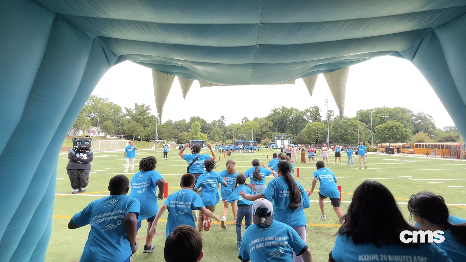 Sir Purr's Pawsome Readers' top performing elementary schools celebrate with a Panthers field day!
